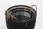 DKD Home Decor Cesta Colección Johari Colonial Bambu Negro Natural 38 x 39 x 38 cm Set 3 Piezas