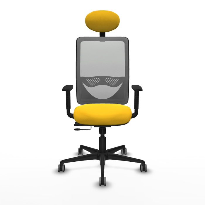 PIQUERAS Y CRESPO Silla de oficina Zulema con mecanismo Sincro/Traslack, Amarillo y Gris