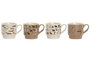DKD Home Decor Set de 12 Tazas de Porcelana con Diseños de Perros, 300 ml