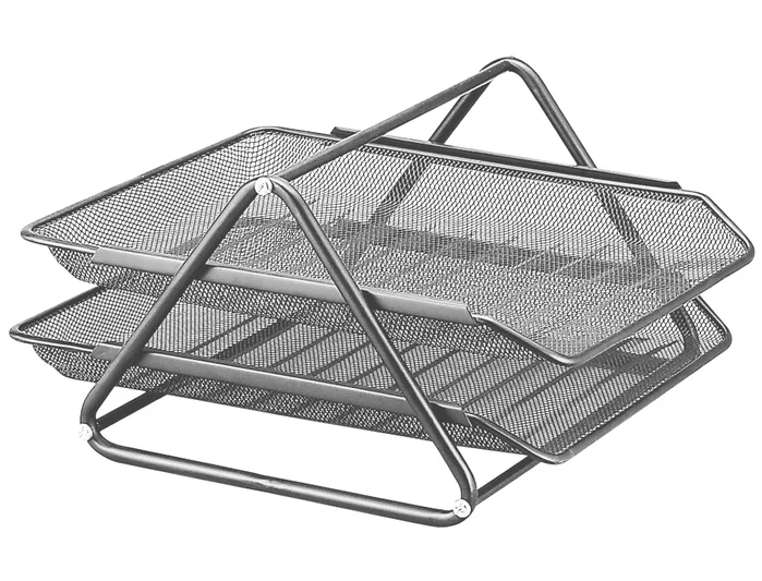 Q-connect Bandeja Sobremesa Metálica Rejilla GXA100 Plata 2 Bandejas Movibles 300x185x350 mm Q-connect Bandeja Sobremesa Metálica Rejilla GXA100 Plata 2 Bandejas Movibles 300x185x350 mm
