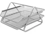 Q-connect Bandeja Sobremesa Metálica Rejilla GXA100 Plata 2 Bandejas Movibles 300x185x350 mm