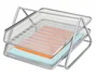 Q-connect Bandeja Sobremesa Metálica Rejilla GXA100 Plata 2 Bandejas Movibles 300x185x350 mm