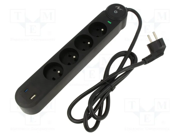 Art FU910 Regleta de 4 tomas con USB A+C y carga rápida
