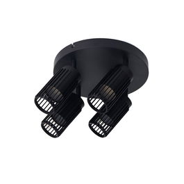 Cristalrecord Foco 4 elementos modelo Sahara arenado, GU10, 10W, IP20, color negro, 23x6x20 cm, bombillas no incluidas