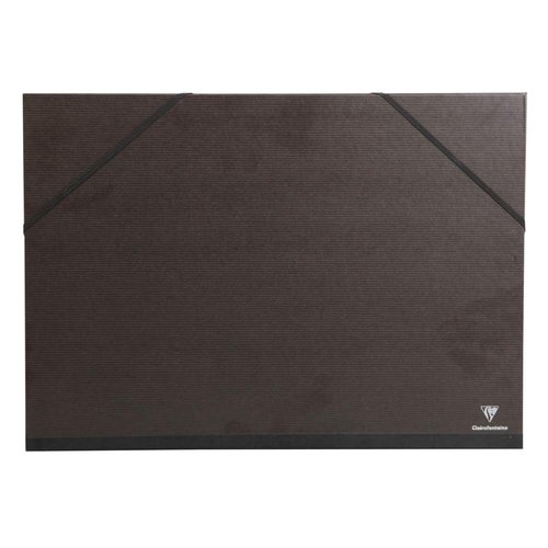 CLAIREFONTAINE Carpeta de Dibujo Cartón con Gomas A3+ Kraft Negro Verjurado CLAIREFONTAINE Carpeta de Dibujo Cartón con Gomas A3+ Kraft Negro Verjurado