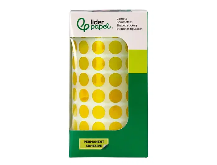Liderpapel Gomets autoadhesivos círculos 10,5 mm amarillo rollo de 6000 unidades Liderpapel Gomets autoadhesivos círculos 10,5 mm amarillo rollo de 6000 unidades