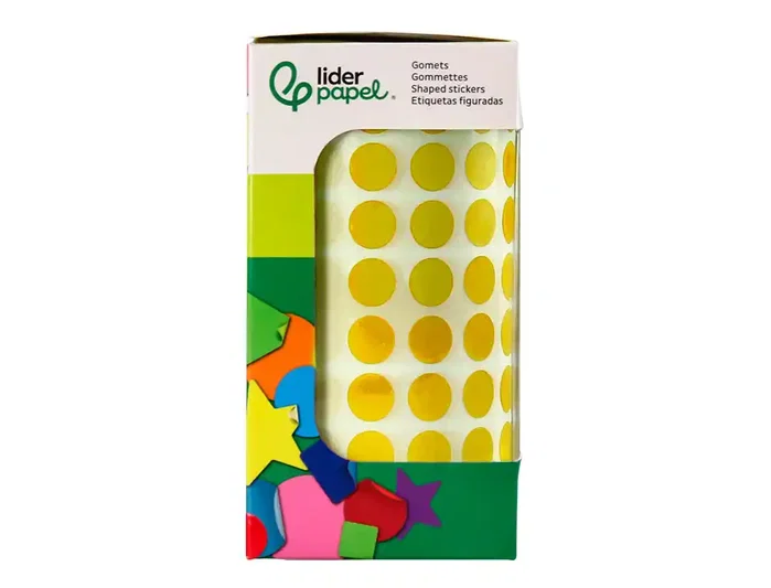 Liderpapel Gomets autoadhesivos círculos 10,5 mm amarillo rollo de 6000 unidades Liderpapel Gomets autoadhesivos círculos 10,5 mm amarillo rollo de 6000 unidades