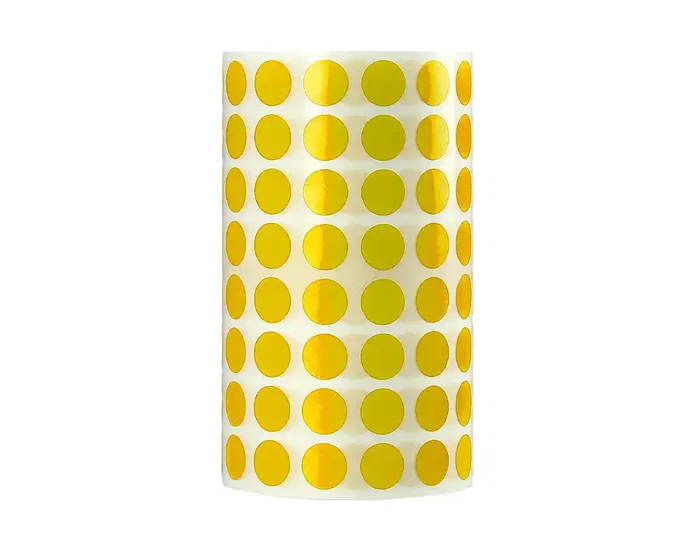 Liderpapel Gomets autoadhesivos círculos 10,5 mm amarillo rollo de 6000 unidades Liderpapel Gomets autoadhesivos círculos 10,5 mm amarillo rollo de 6000 unidades