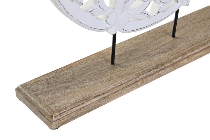DKD Home Decor Espejo Decorativo de Mango y Espejo Blanco Decape 40x47x9,5 cm