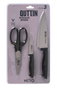 Quttin Set Nero de 3 Piezas (Cuchillo Chef, Pelador y Tijera) - Dimensiones: 34.3 cm Largo x 18.8 cm Ancho x 3 cm Alto (12 Cajas)