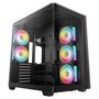 DeepCool Torre CG590U 5F Mini PC ATX Negro con Vidrio Templado, Multi-Color RGB, 3 Ventiladores 120mm, Sin Fuente, Máx GPU 41cm