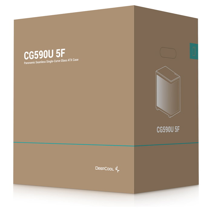 DeepCool Torre CG590U 5F Mini PC ATX Negro con Vidrio Templado, Multi-Color RGB, 3 Ventiladores 120mm, Sin Fuente, Máx GPU 41cm