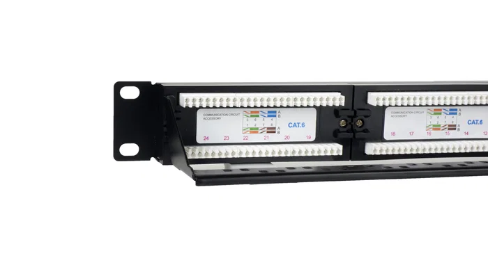 Phasak PU 2424 Patch Panel de 24 puertos Cat.6 1U con organizador