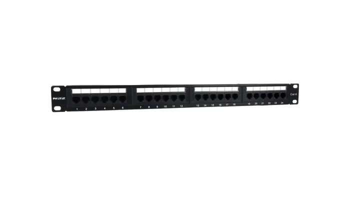 Phasak PU 2424 Patch Panel de 24 puertos Cat.6 1U con organizador
