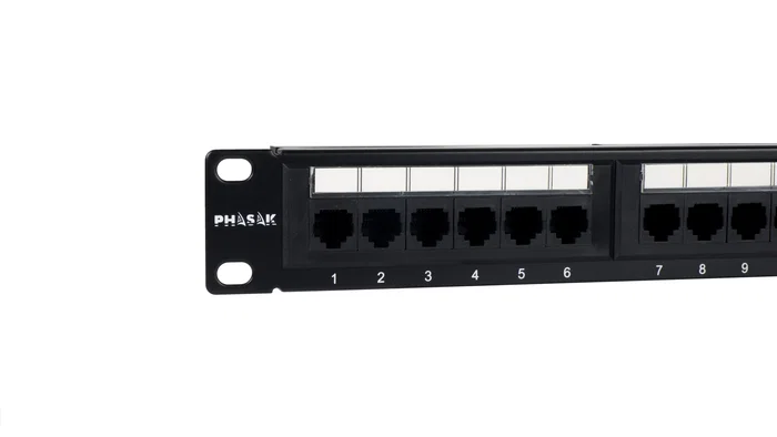 Phasak PU 2424 Patch Panel de 24 puertos Cat.6 1U con organizador