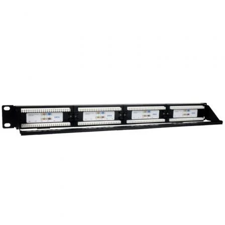 Phasak Patch Panel 24 Puertos Cat.6 1U Gestión de Cables PU 2424
