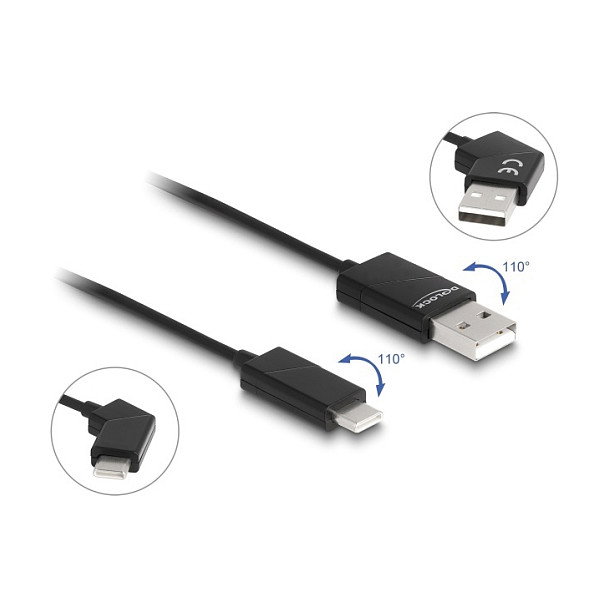 DeLOCK Cable USB 2.0 de Tipo-A a USB Type-C™ giratorio 60 W 1,2 m DeLOCK Cable USB 2.0 de Tipo-A a USB Type-C™ giratorio 60 W 1,2 m