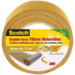 Scotch Cinta adhesiva de doble cara de 20 m x 50 mm para fibra natural