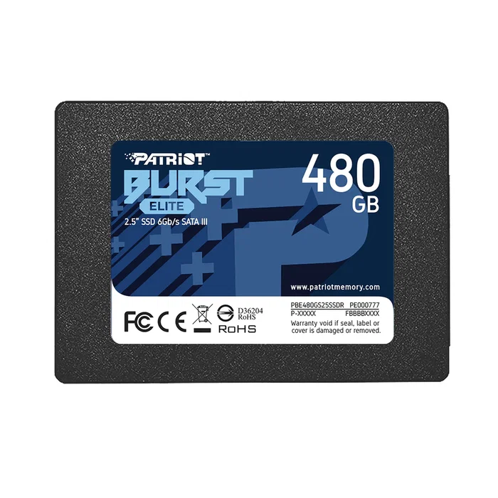 Patriot Burst Elite SSD de 480 GB 2.5" SATA III - Lectura 450 MB/s, Escritura 320 MB/s para PC y Portátil Patriot Burst Elite SSD de 480 GB 2.5" SATA III - Lectura 450 MB/s, Escritura 320 MB/s para PC y Portátil