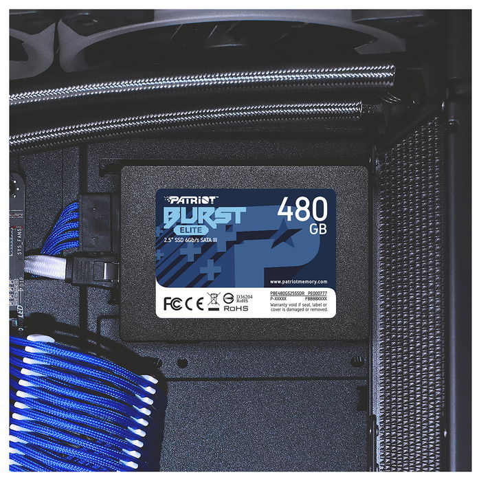 Patriot Burst Elite 480GB SSD SATA3 2.5" - 450 MB/s Lectura, 320 MB/s Escritura, PE777 - Para PC/Portátil