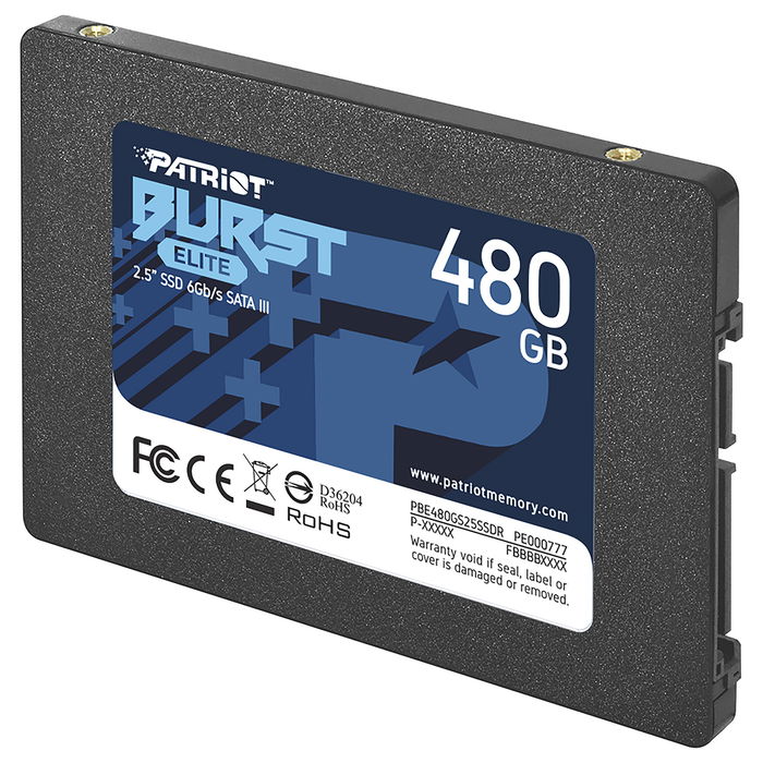 Patriot Burst Elite 480GB SSD SATA3 2.5" - 450 MB/s Lectura, 320 MB/s Escritura, PE777 - Para PC/Portátil