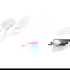 Terratec 324190 Cargador Inalámbrico Lámpara LED de 420 lm con Función Light & Sound, Blanco, Universal, Clase D