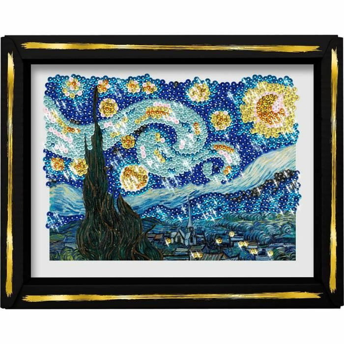Lansay Kit de ocio creativo - Colección Lentejuelas - La noche estrellada - Van Gogh