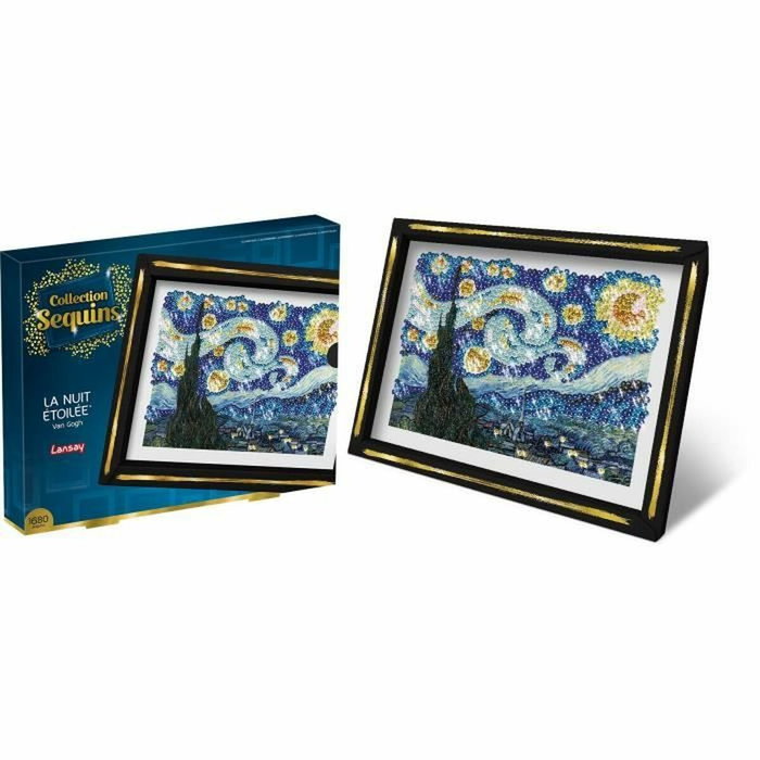 Lansay Kit de ocio creativo - Colección Lentejuelas - La noche estrellada - Van Gogh