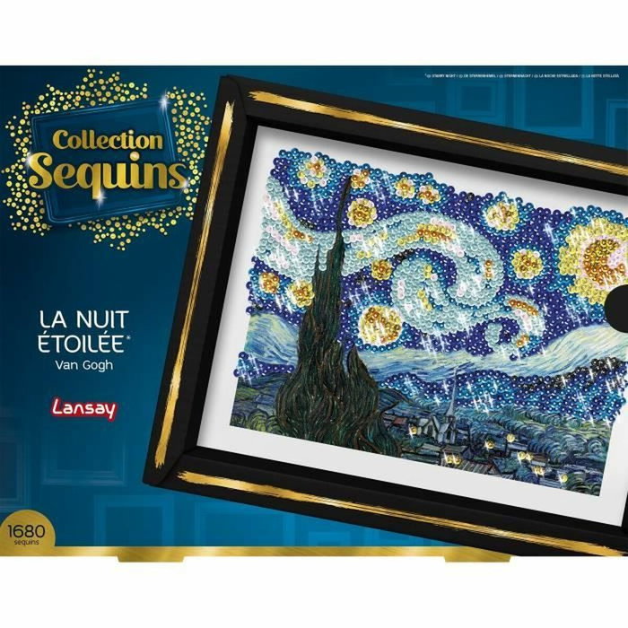 Lansay Kit de ocio creativo - Colección Lentejuelas - La noche estrellada - Van Gogh