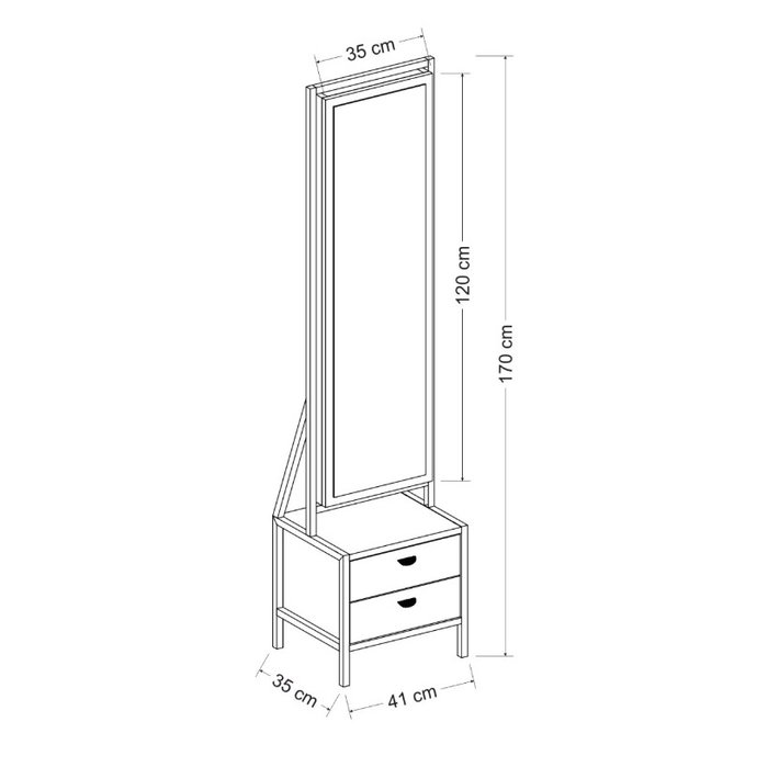 Hanah Home Mesa de Maquillaje Elegante Blanca con Almacenamiento, 41x170x35 cm