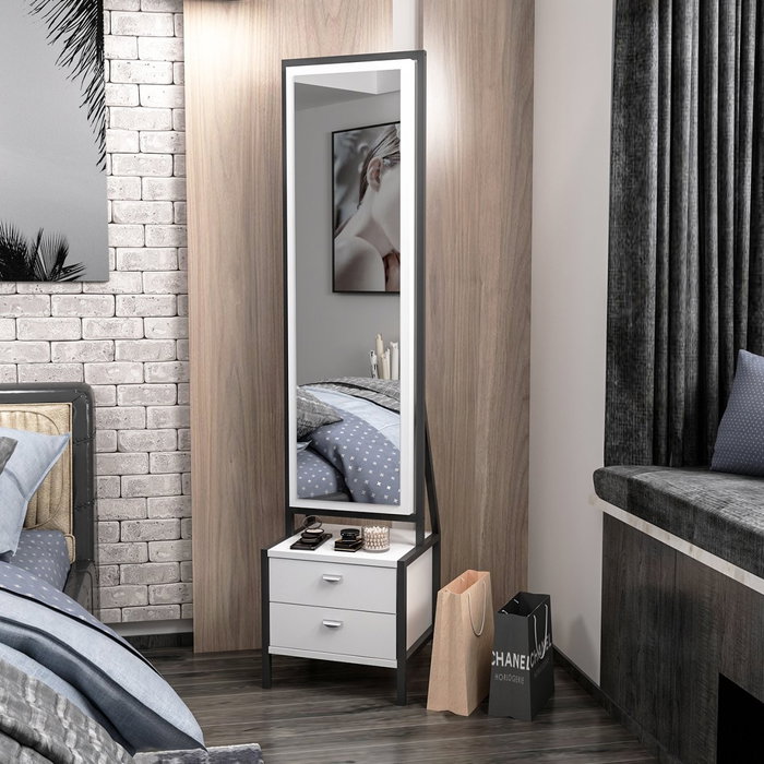 Hanah Home Mesa de Maquillaje Elegante Blanca con Almacenamiento, 41x170x35 cm