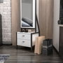 Hanah Home Mesa de Maquillaje Elegante Blanca con Almacenamiento, 41x170x35 cm