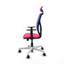 PIQUERAS Y CRESPO Silla de oficina Motilla con mecanismo Sincro/Traslack Rosa y Azul