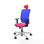 PIQUERAS Y CRESPO Silla de oficina Motilla con mecanismo Sincro/Traslack Rosa y Azul