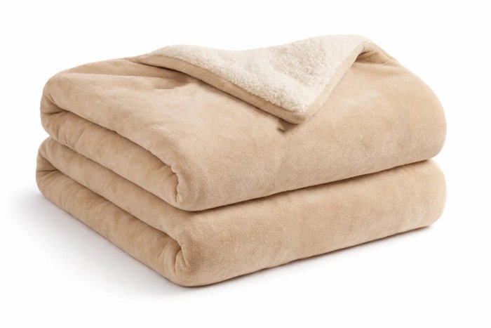 DKD Home Decor Manta de Franela Beige 220x240 cm DKD Home Decor Manta de Franela Beige 220x240 cm