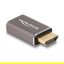DeLOCK Adaptador HDMI Macho a Hembra, Stecker zu Buchse, 8K 60 Hz, Gris Metal