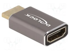 DeLOCK Adaptador HDMI macho a hembra 8K 60 Hz Gris Metal