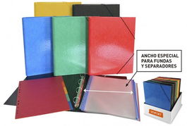 Carpeta De Anillas Senfort Ancho Especial Carton Forrado Fº 4 An.30Mm Surtido Expositor De 10