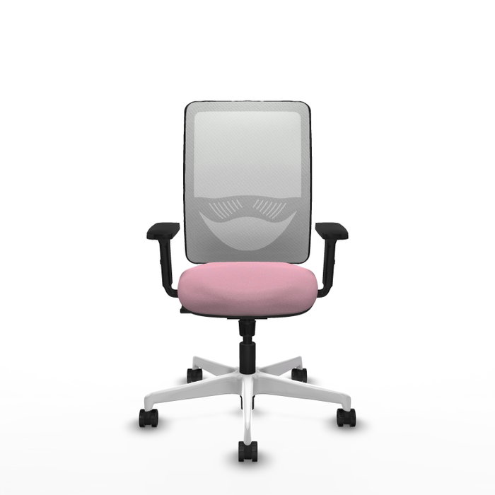 PIQUERAS Y CRESPO Silla de oficina Zulema Rosa con respaldo de malla blanco PIQUERAS Y CRESPO Silla de oficina Zulema Rosa con respaldo de malla blanco