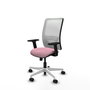 PIQUERAS Y CRESPO Silla de oficina Zulema Rosa con respaldo de malla blanco