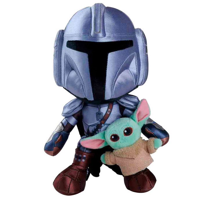 Simba Peluche Star Wars Mandalorian con Mini Grogu 25 cm
