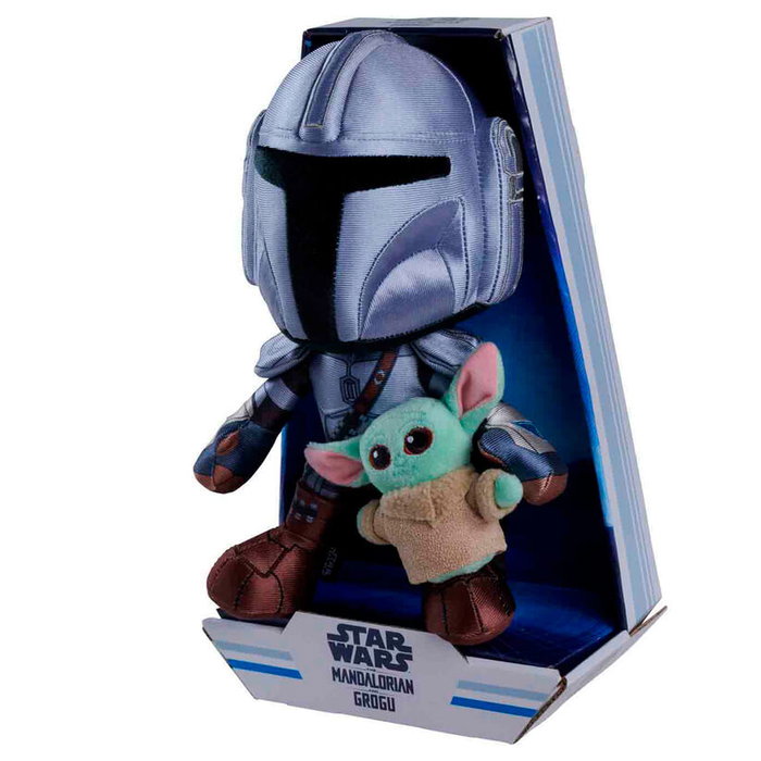 Simba Peluche Star Wars Mandalorian con Mini Grogu 25 cm