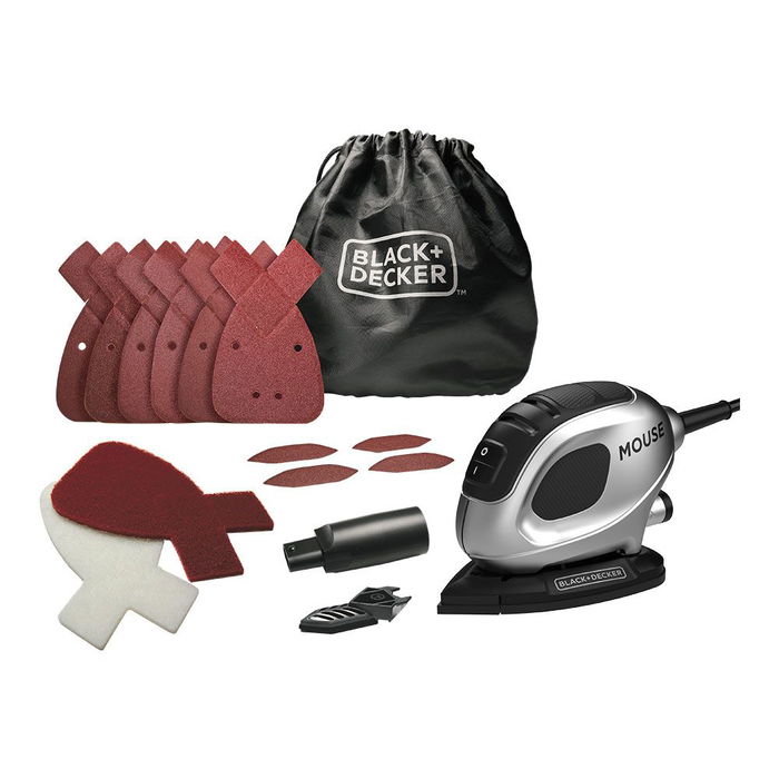 Black+Decker Lijadora de Detalle Mouse BEW230SBC-QS Silver Edition 55W