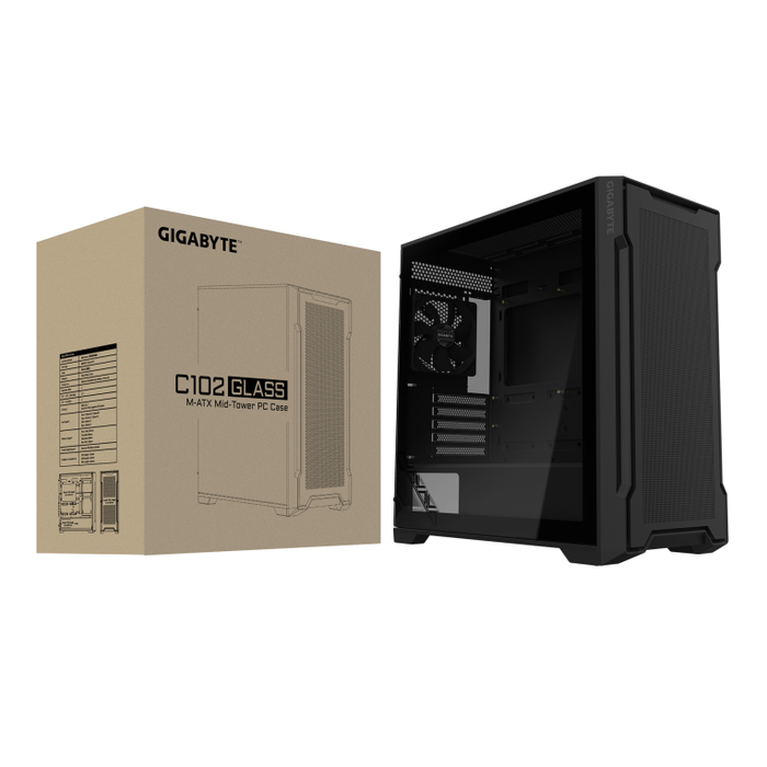 GIGABYTE C102 GLASS Midi Tower Negra con Ventana de Cristal Templado para Gaming