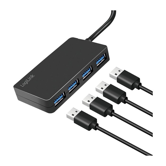 LogiLink UA0396 Hub USB 3.2 Gen 1 de 4 Puertos con Cable Negro 0.15m - Transferencia 5 Gbps, ABS, Compatible con Windows, Mac, Linux, Android, ChromeOS LogiLink UA0396 Hub USB 3.2 Gen 1 de 4 Puertos con Cable Negro 0.15m - Transferencia 5 Gbps, ABS, Compatible con Windows, Mac, Linux, Android, ChromeOS
