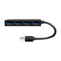 LogiLink UA0396 Hub USB 3.2 Gen 1 de 4 Puertos con Cable Negro 0.15m - Transferencia 5 Gbps, ABS, Compatible con Windows, Mac, Linux, Android, ChromeOS