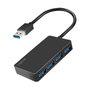 LogiLink UA0396 Hub USB 3.2 Gen 1 de 4 Puertos con Cable Negro 0.15m - Transferencia 5 Gbps, ABS, Compatible con Windows, Mac, Linux, Android, ChromeOS