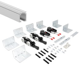 TERNO ART. 3480 Kit Herrajes Puerta Corredera Oculta Deslizante, 250Kg, Guía 3M, Para 1 Puerta Madera
