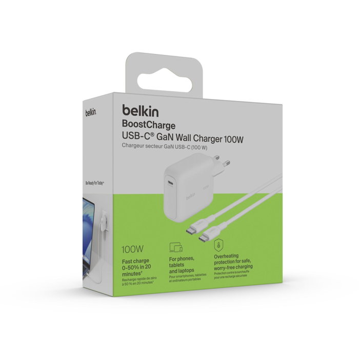 Belkin BOOST Charge 100W USB-C GaN con cable de 1,5 m Belkin BOOST Charge 100W USB-C GaN con cable de 1,5 m