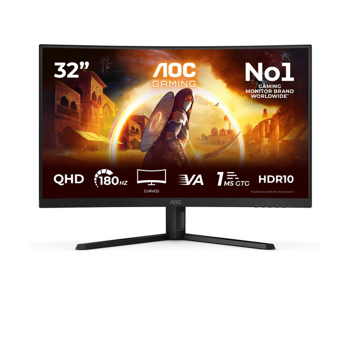 AOC CQ32G4VE Monitor Gaming Curvo 31.5'' QHD 180Hz Fast VA 0.5ms MPRT HDR10 Black/Grey AOC CQ32G4VE Monitor Gaming Curvo 31.5'' QHD 180Hz Fast VA 0.5ms MPRT HDR10 Black/Grey